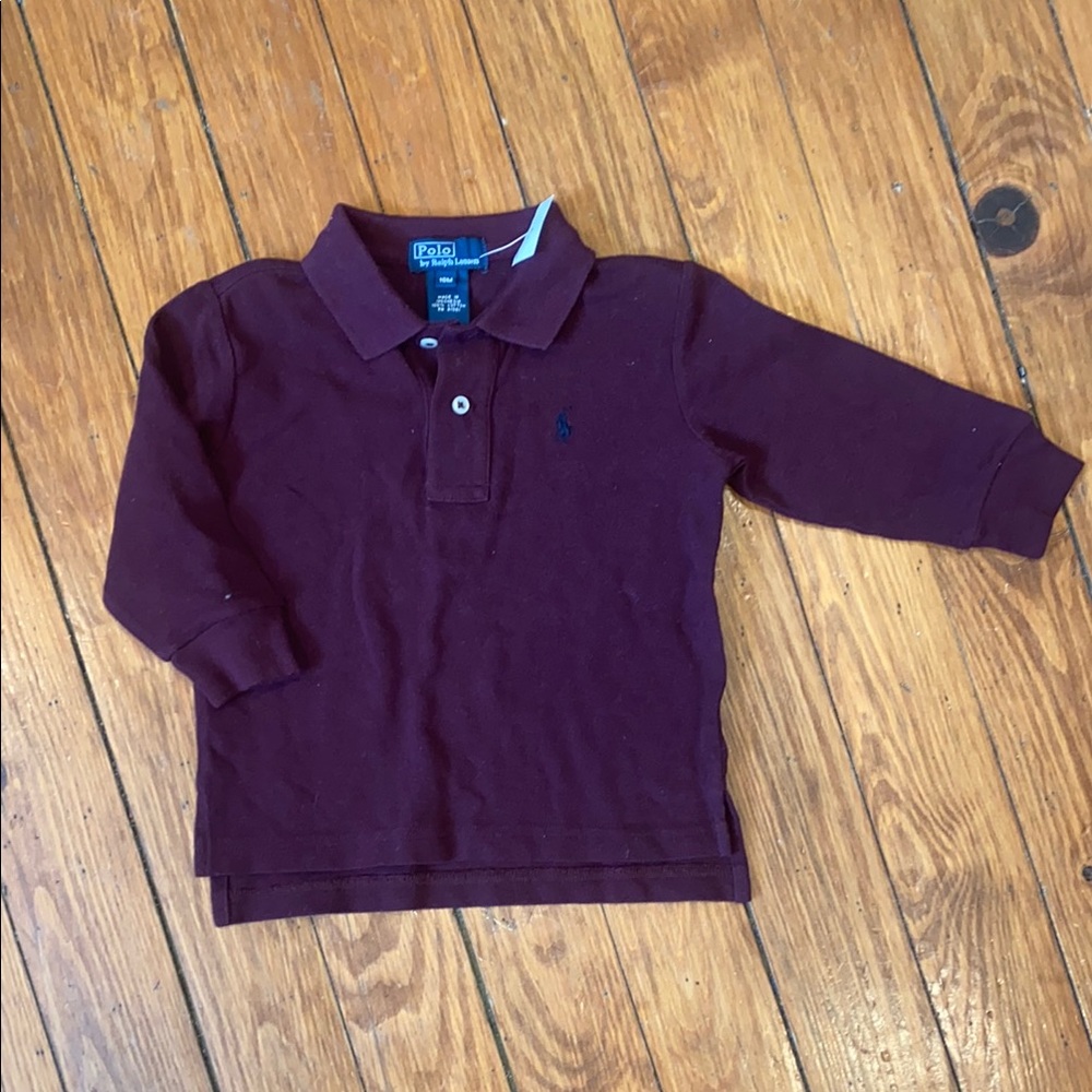 Polo by Ralph Lauren Kids Maroon Long Sleeve Shirt
